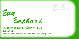 eva bathori business card